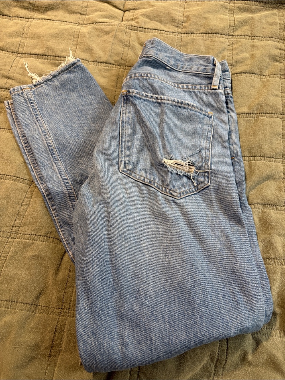 Agolde Light Blue Slim Straight Jeans